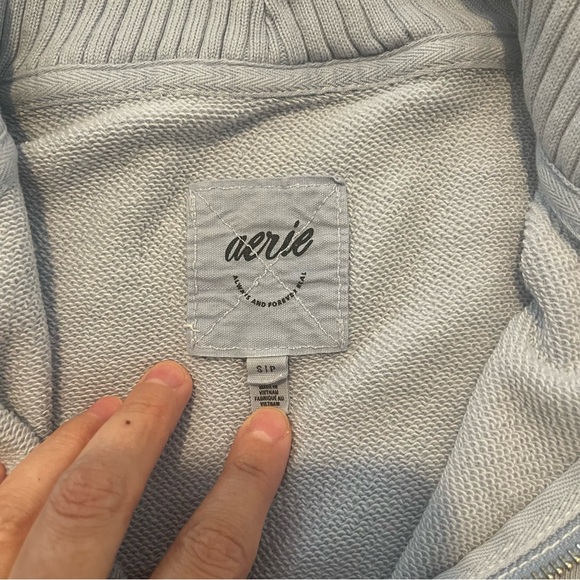 America Eagle Light Blue Half-Zip Pullover Women’s Size S - Picture 2 of 3